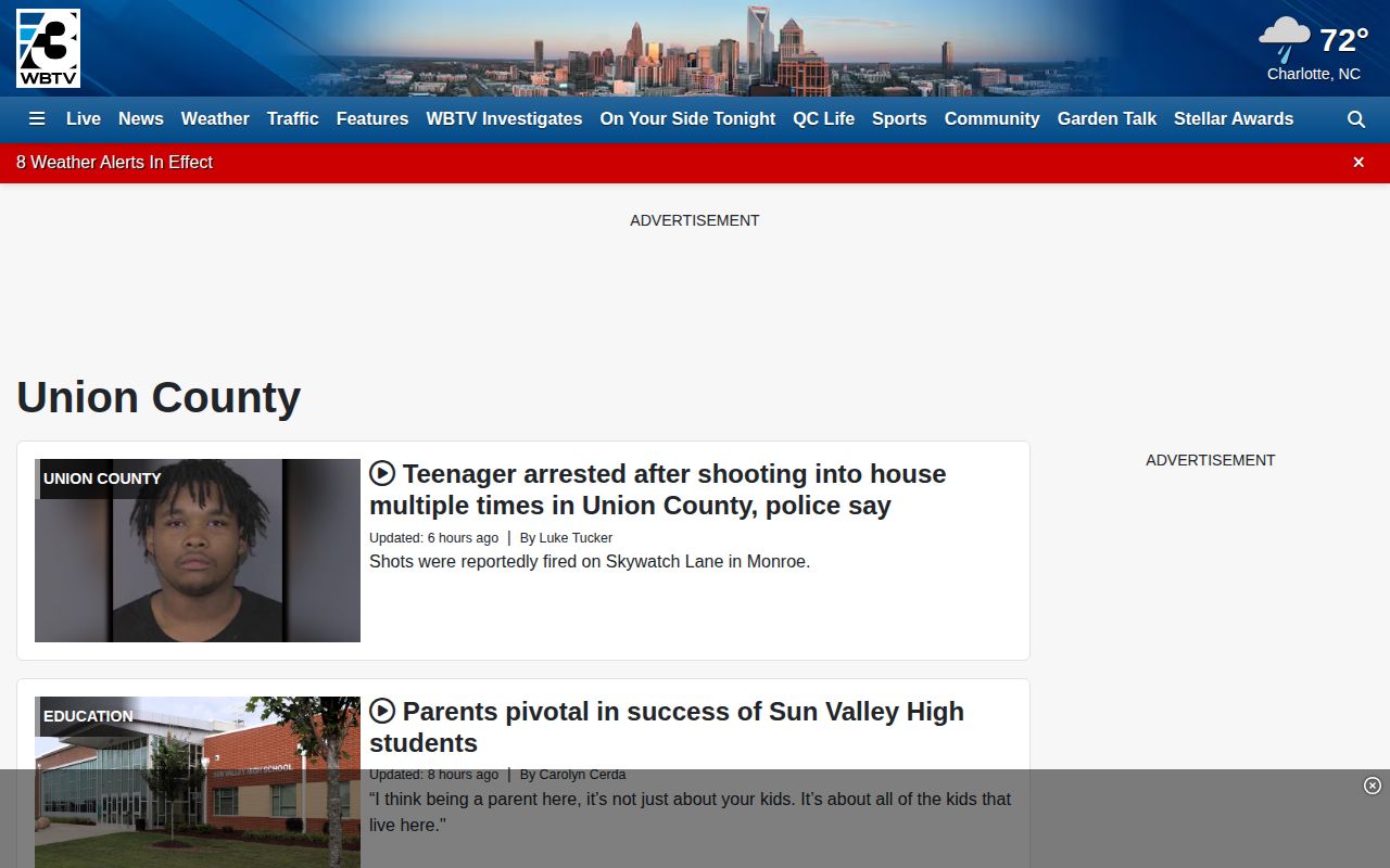 WBTV Union County crime news coverage and arrest records